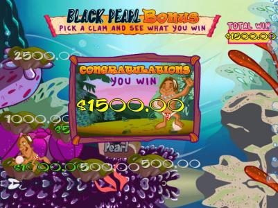 The Black Pearl Bonus feature pays out an $1,500 prize award.