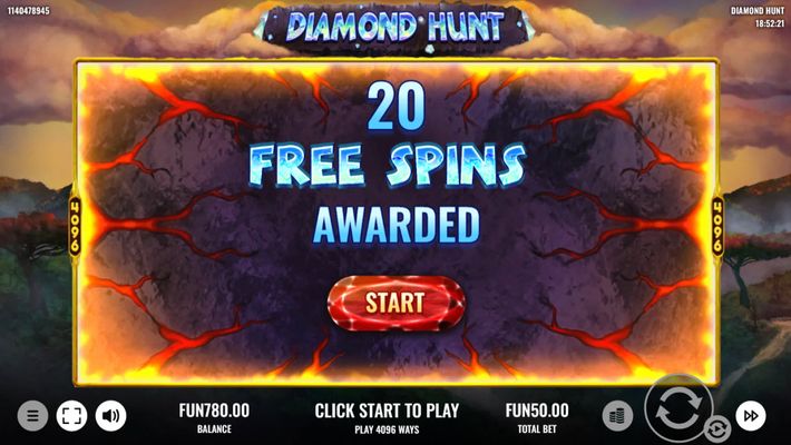 20 Free Spins Awarded