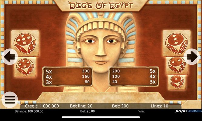 Low Value Symbols Paytable