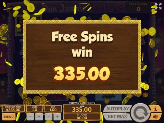 Free Spins win 335.00!