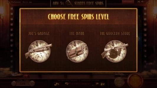 choose free spins level
