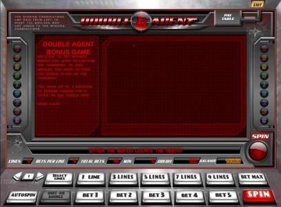 double agent bonus game board