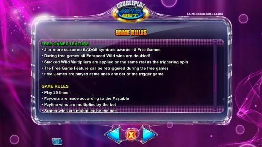 Free Games Feature Rules