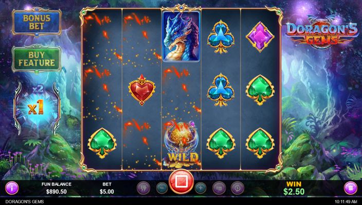 Winning symbol combinations are removed and new symbols drop in place
