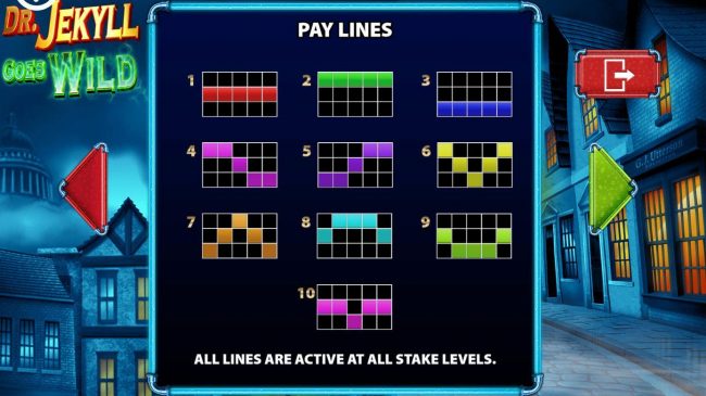 Pay Lines 1-10 All lines are active at all stake levels