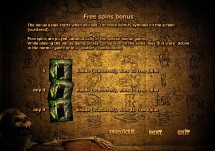 free spins bonus feature rules