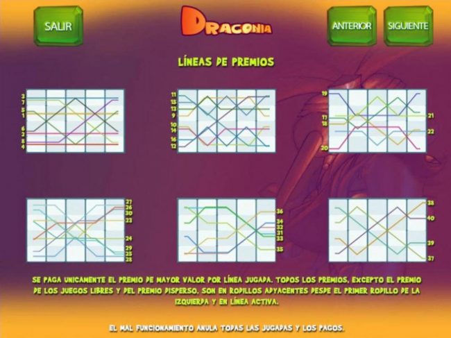 Payline Diagrams 1-40