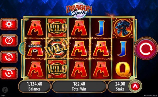 Multiple Ace winning paylines triggers a 182.40 big win!