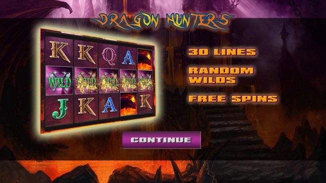 Game features include: 30 Lines, Random Wilds and Free Spins