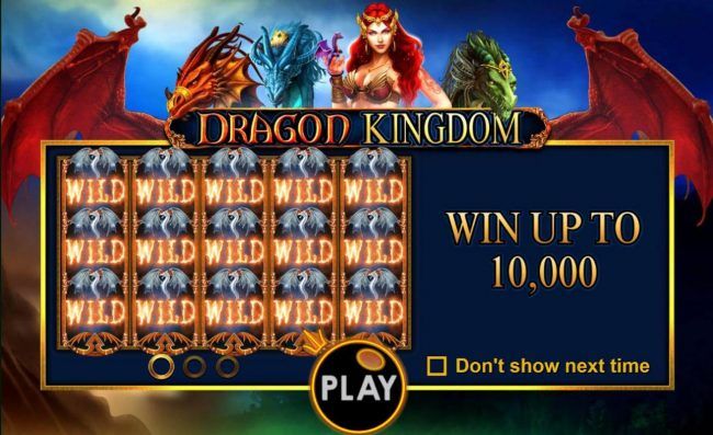 Win up to 10,000 coins with stacked wilds on on reels.