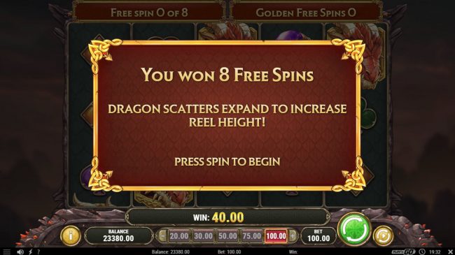 Scatter win triggers the free spins feature