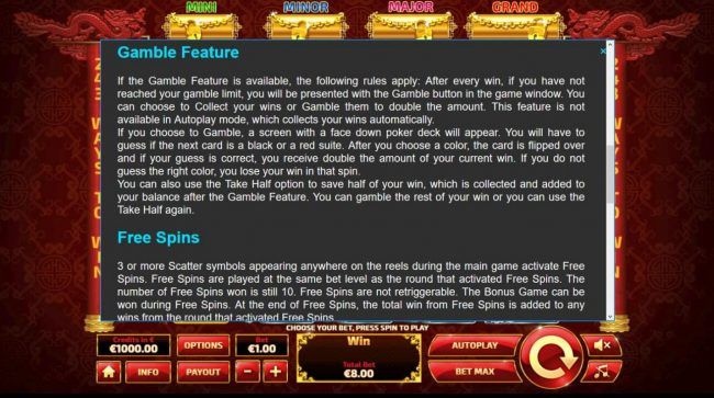 Gamble Feature Rules