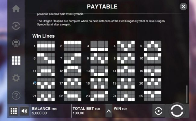 Payline Diagrams 1-25