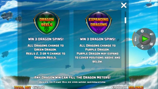 Dragon Reels and Expanding Dragons Feature Rules