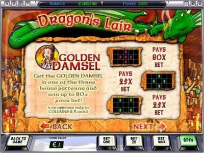 golden damsel payouts