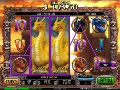 stacked wilds trigger a 163.50 coin jackpot payout