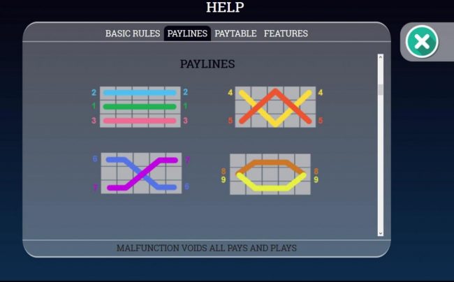 Payline Diagrams 1-9