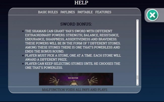 Sword Bonus Feature Rules