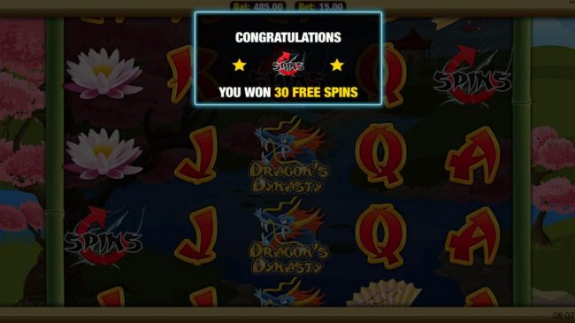 Scatter symbols triggers 30 free spins