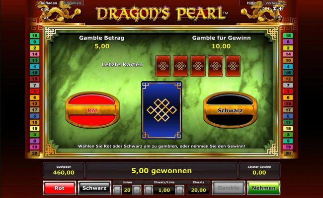 Gamble Feature - To gamble any win press Gamble then select Red or Black.