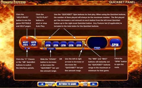 Quickbet Panel layout and description