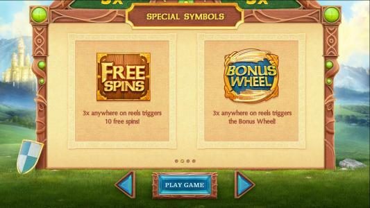 free spins and bonus wheel paytable