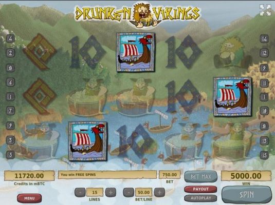 Landing three ship scatter symbols anywhere on the reels, triggers the Free Spins Feature.