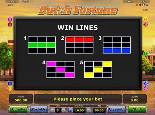 Payline Diagrams 1-5