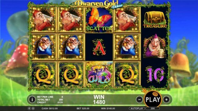 A 1480 coin jackpot triggered by multiple winning paylines.