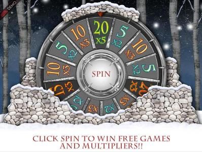 The Winter Wheel Feature - Click spin to win a prize award.