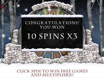 10 free spins with a 3x multiplier awarded.
