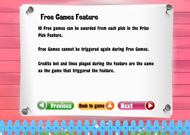 Free Games Feature Rules