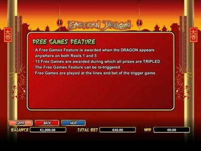 Free Games Feature Rules