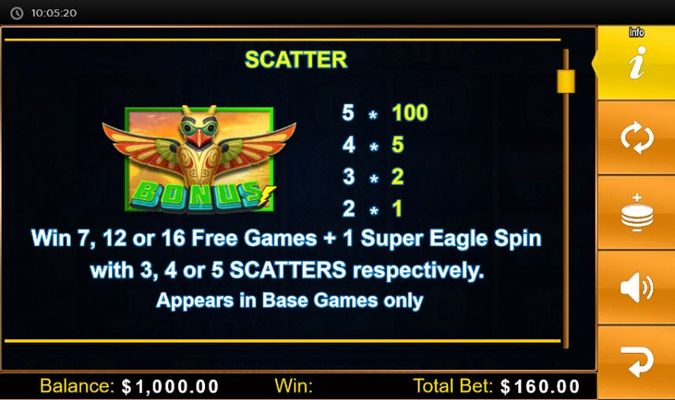 Eagle Sun :: Scatter Symbol Rules