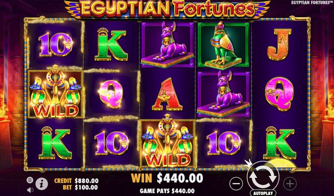 Egyptian Fortunes :: Multiple winning paylines