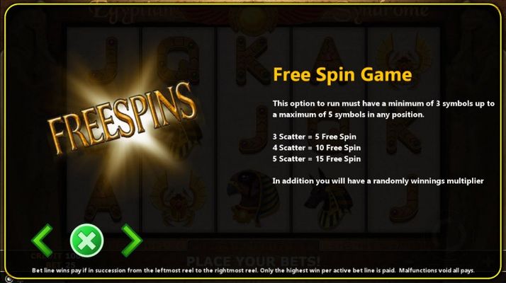 Egyptian Syndrome :: Free Spins Rules