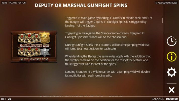 El Paso Gunfight xNudge :: Free Spin Feature Rules