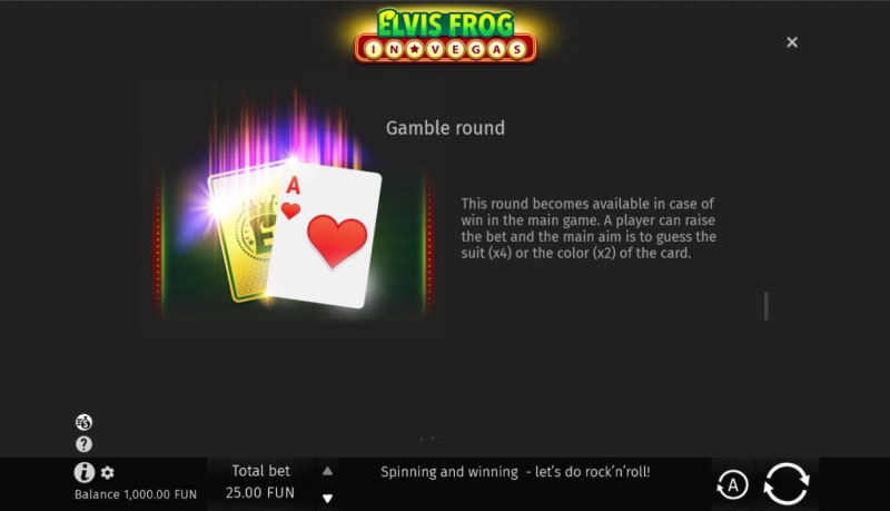 Elvis Frog In Vegas :: Gamble feature