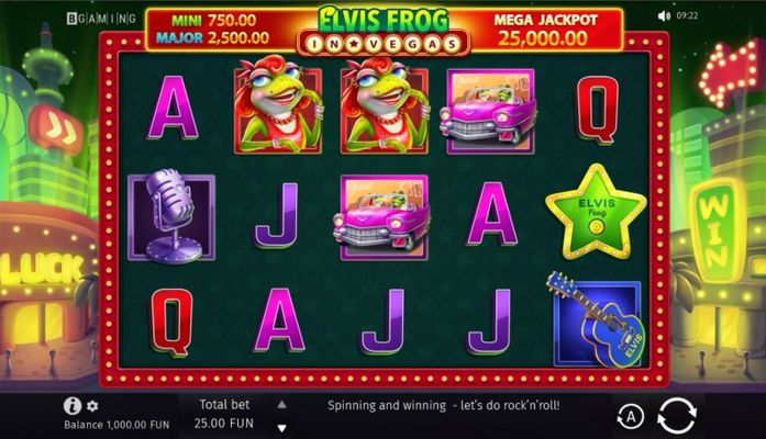 Play slots at Wild Coins: Wild Coins featuring the Video Slots Elvis Frog In Vegas with a maximum payout of $25,000