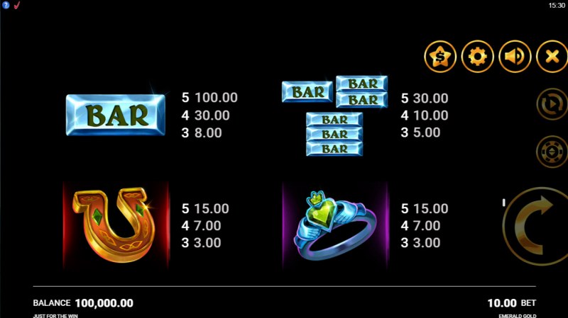 Paytable - Medium Value Symbols