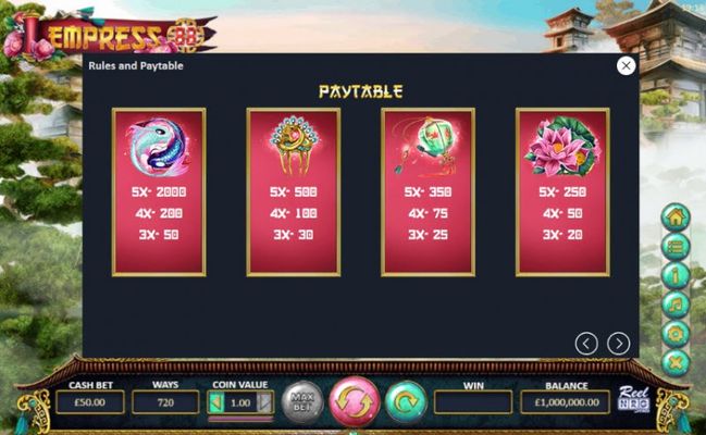 Empress 88 :: Paytable - High Value Symbols