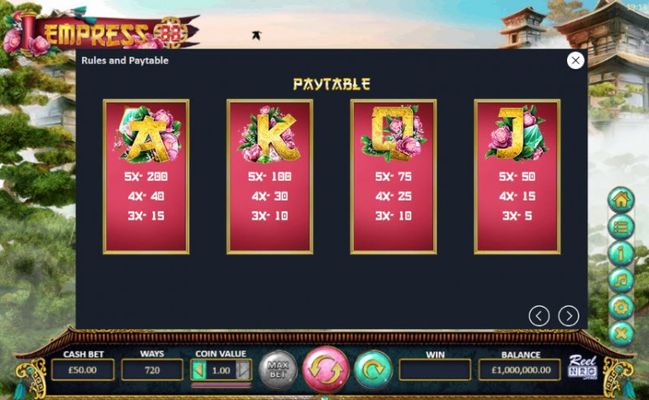 Paytable - Medium Value Symbols