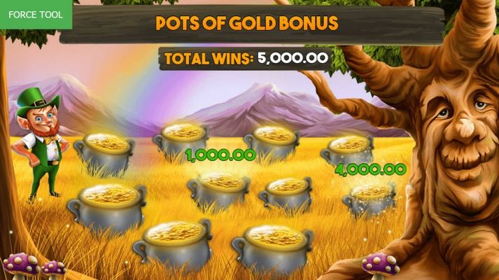 Pick pots of gold to reveal a cash prize