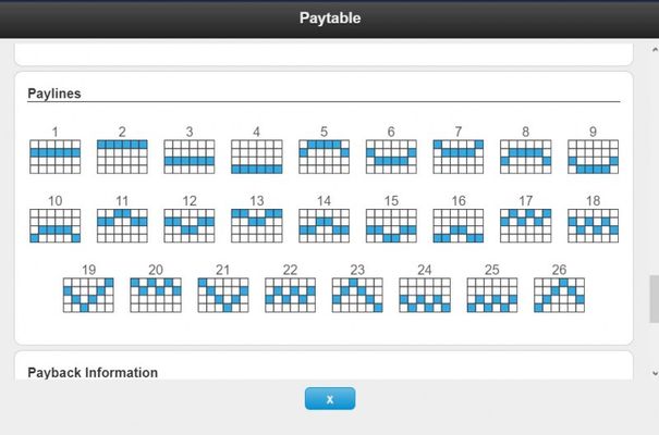 Paylines 1-26