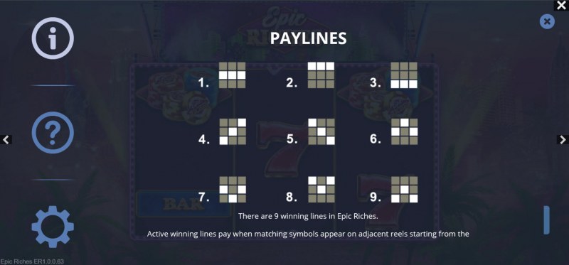 Paylines 1-9