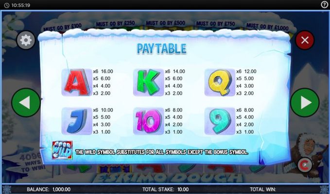 Paytable - Low Value Symbols