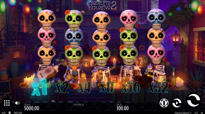 Play slots at ZigZag777: ZigZag777 featuring the Video Slots Esqueleto Explosivo 2 with a maximum payout of $500,000