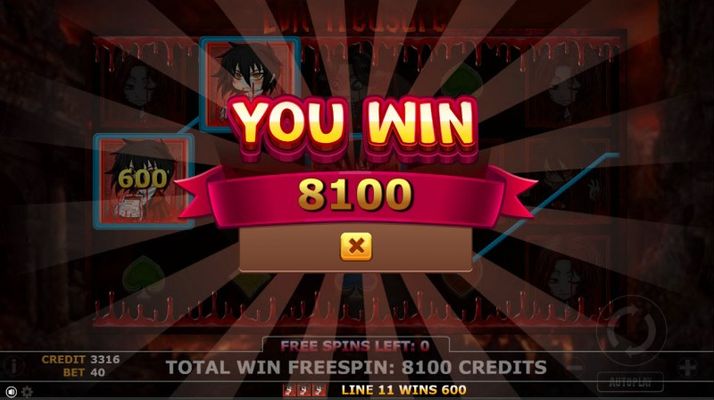 Total free spins payout