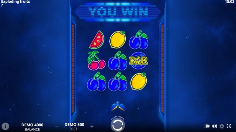 Exploding Fruits :: A three of a kind win