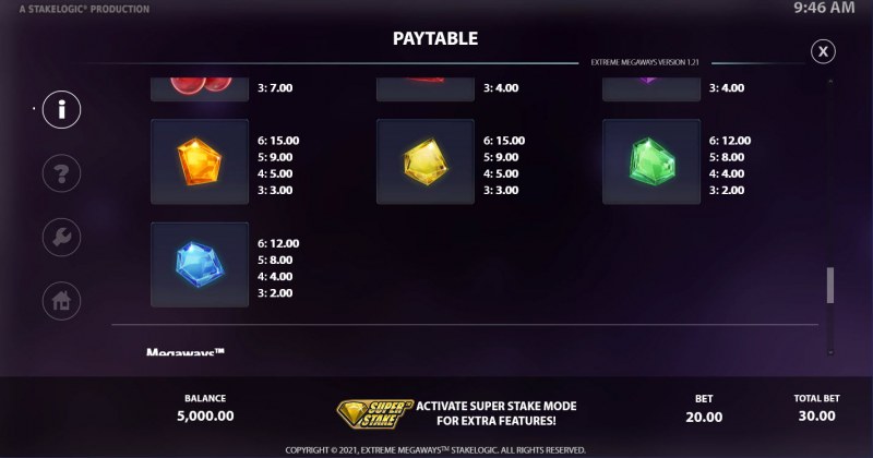 Paytable - Low Value Symbols